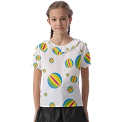 Balloon Ball District Colorful Kids  Frill Chiffon Blouse by Ket1n9