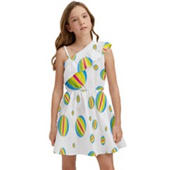 Balloon Ball District Colorful Kids  One Shoulder Party Dress by Ket1n9