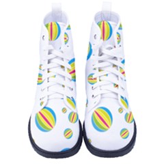 Balloon Ball District Colorful Men s High-top Canvas Sneakers by Ket1n9