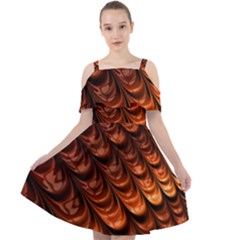 Fractal Frax Cut Out Shoulders Chiffon Dress