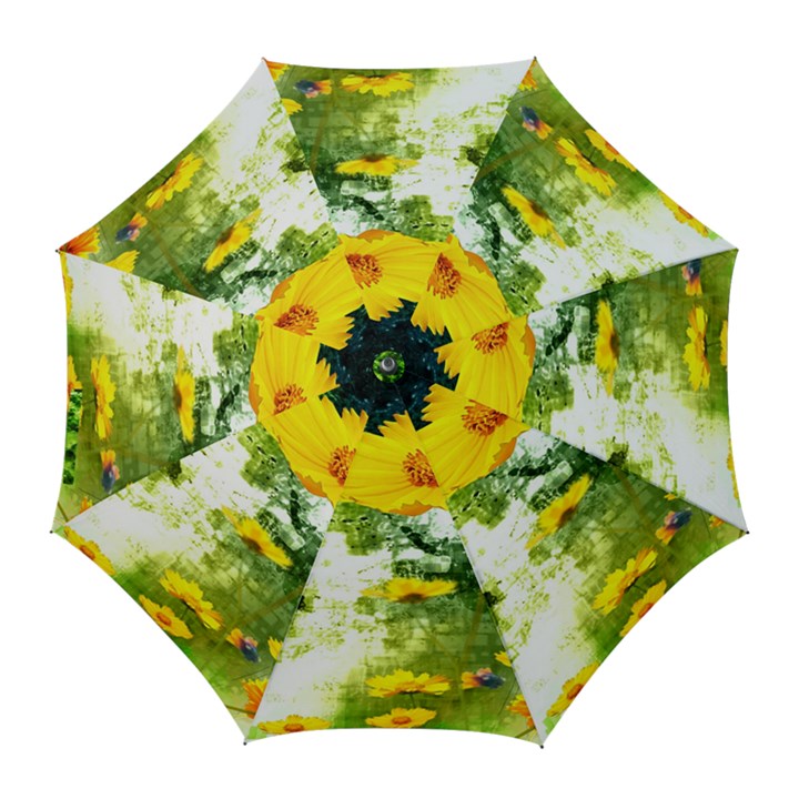 Yellow Flowers Golf Umbrellas