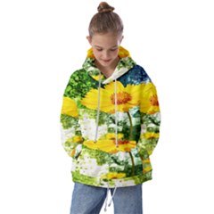 Yellow Flowers Kids  Oversized Hoodie