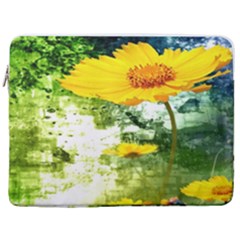 Yellow Flowers 17  Vertical Laptop Sleeve Case With Pocket