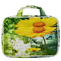 Yellow Flowers Travel Toiletry Bag With Hanging Hook by Ket1n9