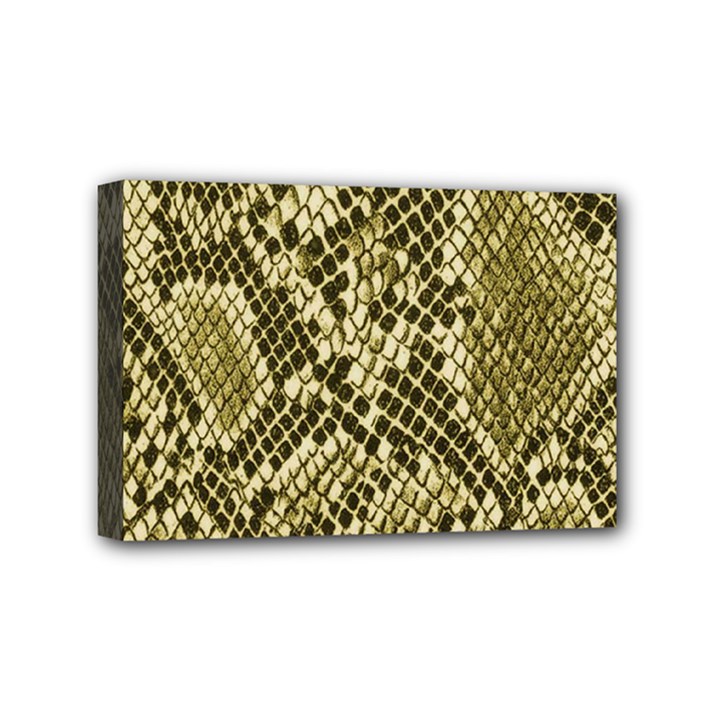 Yellow Snake Skin Pattern Mini Canvas 6  x 4  (Stretched)