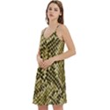 Yellow Snake Skin Pattern Mini Camis Dress With Pockets View2