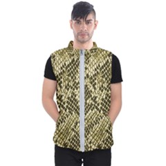 Yellow Snake Skin Pattern Men s Puffer Vest