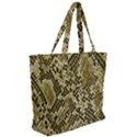 Yellow Snake Skin Pattern Zip Up Canvas Bag View2