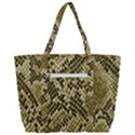 Yellow Snake Skin Pattern Zip Up Canvas Bag View3