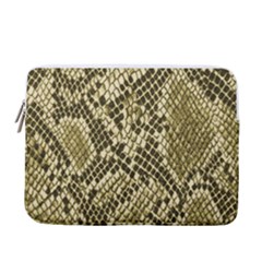 Yellow Snake Skin Pattern 13  Vertical Laptop Sleeve Case With Pocket by Ket1n9