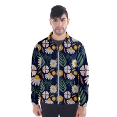 Flower Grey Pattern Floral Men s Windbreaker