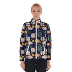 Flower Grey Pattern Floral Women s Bomber Jacket