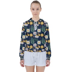 Flower Grey Pattern Floral Women s Tie Up Sweat