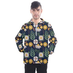 Flower Grey Pattern Floral Men s Half Zip Pullover