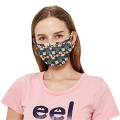 Flower Grey Pattern Floral Crease Cloth Face Mask (adult)