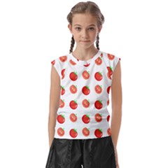 Tomato Pattern 19 Kids  Raglan Cap Sleeve T-shirt by CocoBellKidsTV24