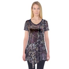 Grapevine Symphony Print Pattern Bk Short Sleeve Tunic 