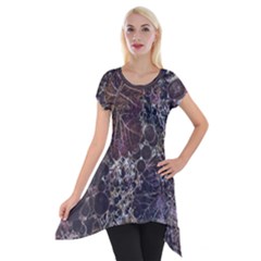 Grapevine Symphony Print Pattern Bk Short Sleeve Side Drop Tunic by dflcprintsclothing