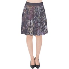 Grapevine Symphony Print Pattern Bk Velvet High Waist Skirt