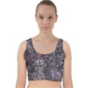 Grapevine Symphony Print Pattern Bk Velvet Racer Back Crop Top View1