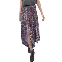 Grapevine Symphony Print Pattern Bk Velour Split Maxi Skirt by dflcprintsclothing