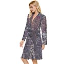 Grapevine Symphony Print Pattern Bk Long Sleeve Velvet Robe View2