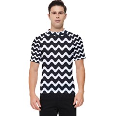 Wave-black White Men s Short Sleeve Rash Guard by kyorashop23