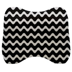 Wave-black White Velour Head Support Cushion by kyorashop23