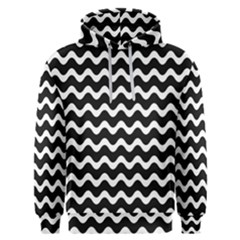 Wave-black White Men s Overhead Hoodie