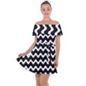 Wave-black White Off Shoulder Velour Dress View1