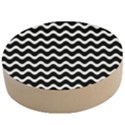 Wave-black White Wooden Bottle Opener (Round) View1