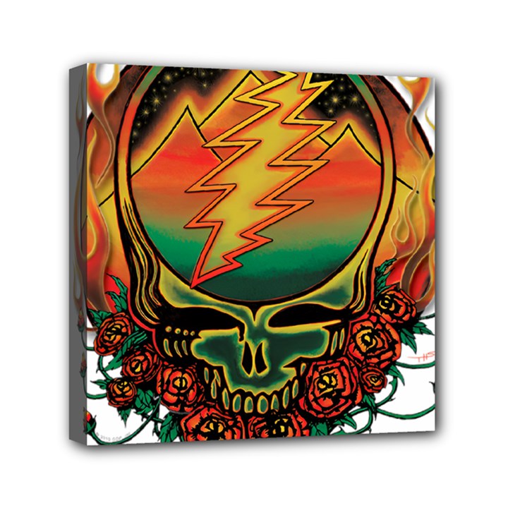 Grateful Steal Your Face Deadhead Hippie Logo Symbol Mini Canvas 6  x 6  (Stretched)