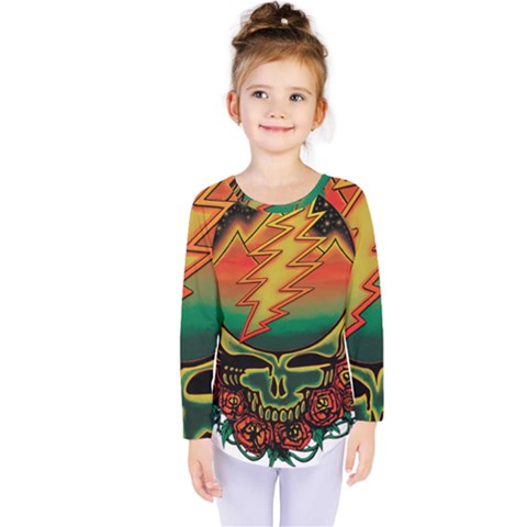 Grateful Steal Your Face Deadhead Hippie Logo Symbol Kids  Long Sleeve T-shirt by Loisa77