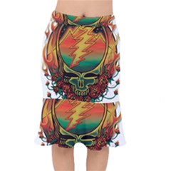 Grateful Steal Your Face Deadhead Hippie Logo Symbol Short Mermaid Skirt by Loisa77