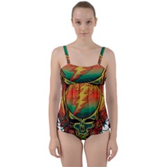 Grateful Steal Your Face Deadhead Hippie Logo Symbol Twist Front Tankini Set by Loisa77