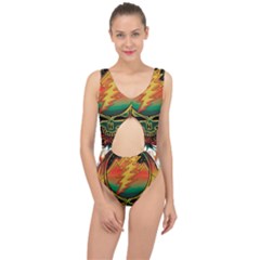 Grateful Steal Your Face Deadhead Hippie Logo Symbol Center Cut Out Swimsuit by Loisa77