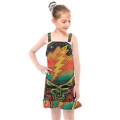 Grateful Steal Your Face Deadhead Hippie Logo Symbol Kids  Overall Dress by Loisa77