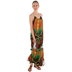 Grateful Steal Your Face Deadhead Hippie Logo Symbol Cami Maxi Ruffle Chiffon Dress by Loisa77