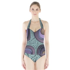 Converge Diverge Mingle Mix Divide Halter Swimsuit by Paksenen