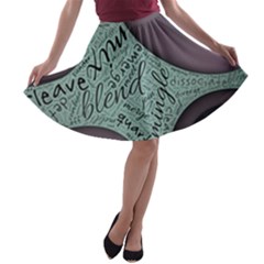 Converge Diverge Mingle Mix Divide A-line Skater Skirt by Paksenen