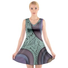 Converge Diverge Mingle Mix Divide V-neck Sleeveless Dress by Paksenen