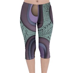 Converge Diverge Mingle Mix Divide Velvet Capri Leggings  by Paksenen