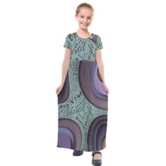 Converge Diverge Mingle Mix Divide Kids  Short Sleeve Maxi Dress by Paksenen