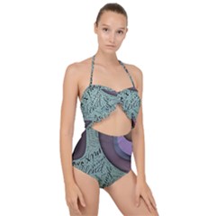 Converge Diverge Mingle Mix Divide Scallop Top Cut Out Swimsuit by Paksenen