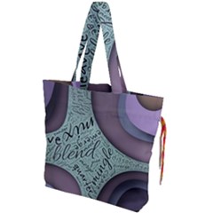 Converge Diverge Mingle Mix Divide Drawstring Tote Bag by Paksenen