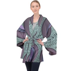 Converge Diverge Mingle Mix Divide Long Sleeve Velvet Kimono  by Paksenen