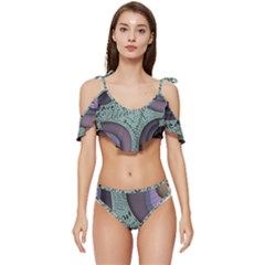 Converge Diverge Mingle Mix Divide Ruffle Edge Tie Up Bikini Set	 by Paksenen