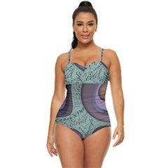 Converge Diverge Mingle Mix Divide Retro Full Coverage Swimsuit by Paksenen