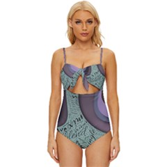 Converge Diverge Mingle Mix Divide Knot Front One-piece Swimsuit by Paksenen