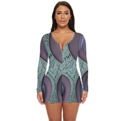 Converge Diverge Mingle Mix Divide Long Sleeve Boyleg Swimsuit by Paksenen